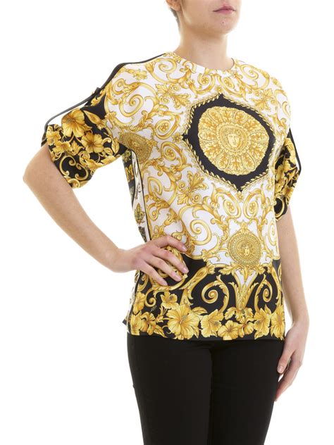 versace gold and black blouse|Versace blouse sale.